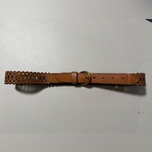 Fossil Tan Brown Perforated Leather Belt Size Small Boho Classic Western